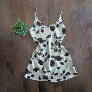 LA SENZA ROSE PRINT VINTAGE SILKY SATIN SLIP DRESS
